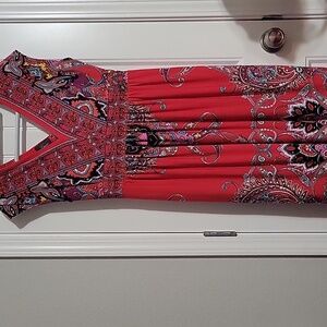 Vneck Sleeveless Midi Dress